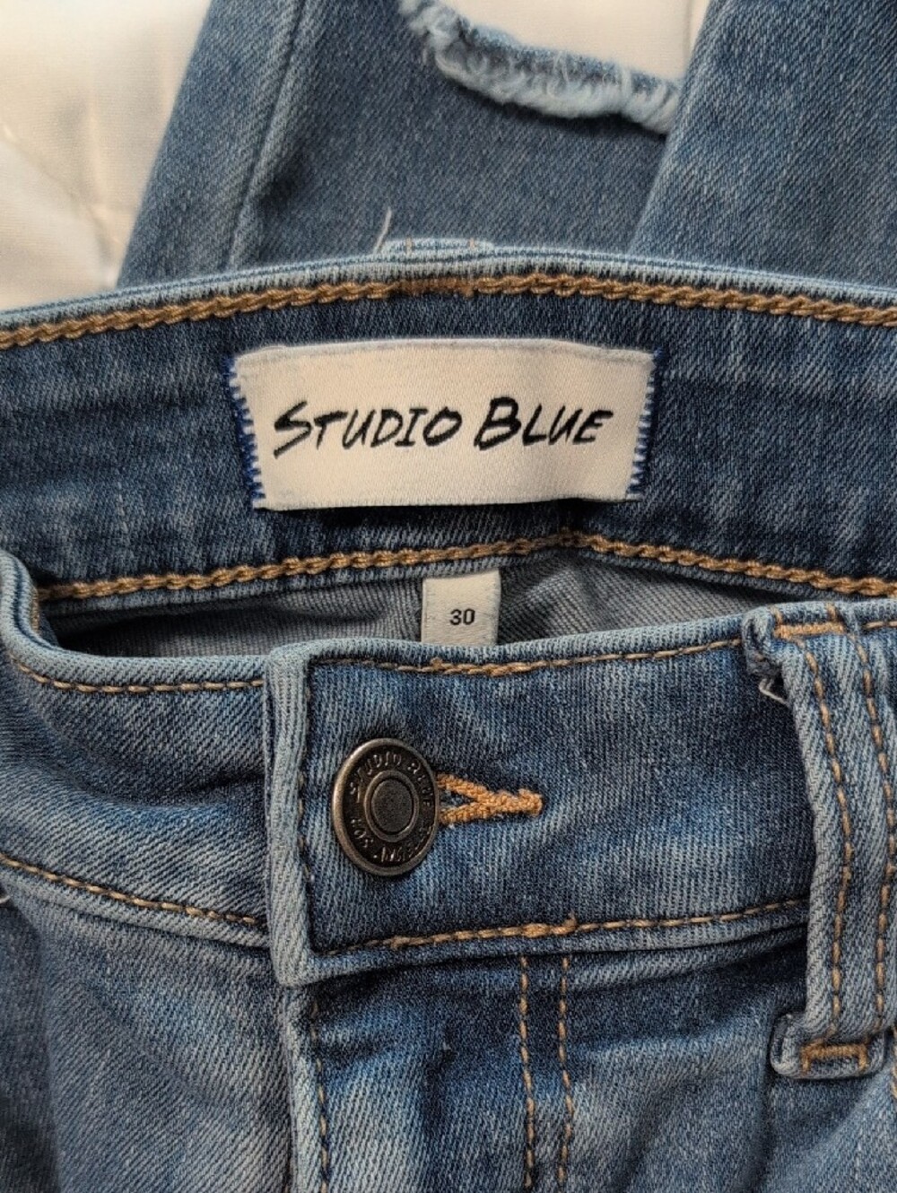 Women’s Light Blue Ripped Skinny Jeans - Picture 3 of 3